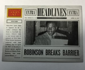2012 Panini GOLDEN AGE Extra HEADLINES JACKIE ROBINSON Breaks Color Barrier CARD