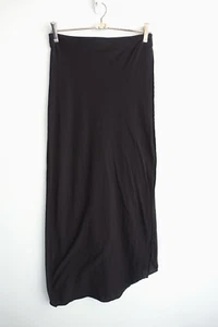 Jac+Jack Maxi Skirt Womens 10 Black Stretch Jersey Pencil Tube Asymmetric FADED - Picture 1 of 17
