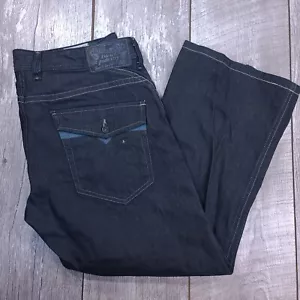 Diesel Jeans Mens 36x26 Ruky Bootcut Wide Leg Mid Rise Dark Blue Denim - Picture 1 of 9