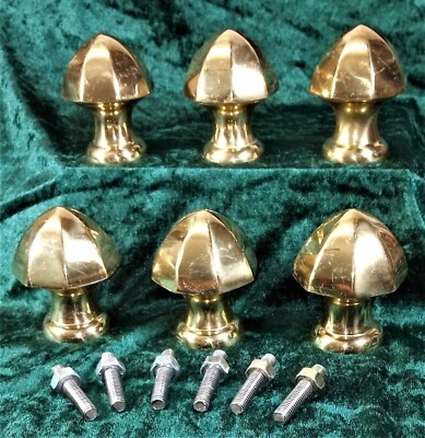 6 French Bronze Finial Set Brass Knobs Vintage Door Drawer Cabinet Newel Post - Image 1 of 4