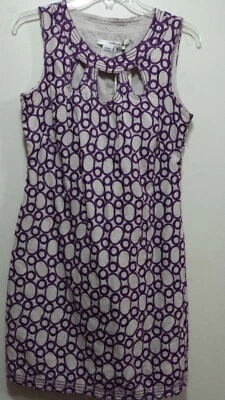 Vestido Studio M púrpura bordado algodón sin mangas línea A $128 ~ M M3020 Foto 1 de 4