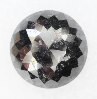 14.76 Ct Natural Loose Black Color Round Rose Cut Beautiful Engagement Diamond - Image 1 of 4