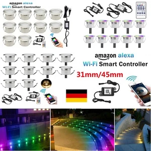 WIFI Recessed LED Deck Lights Kit Garden Landscape Low Voltage RGB/RGBW/RGBIC - Picture 1 of 30