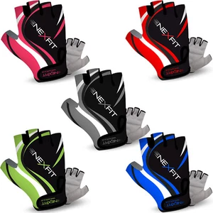 Mens Cycling Gloves Bicycle Half Finger Foam Padded Sports Fingerless Gloves - Picture 1 of 6