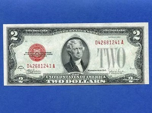 1928 United States 2 Dollar Uncirculated Bank Note S/N D42681241A - Picture 1 of 2