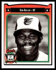 1991 Crown/Coca-Cola Baltimore Orioles Don Baylor Baltimore Orioles #24