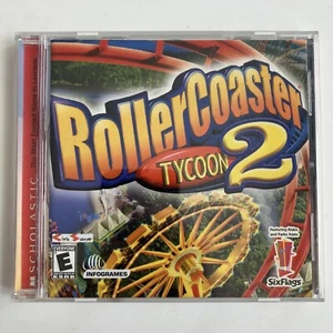 Vintage PC Computer Game ROLLERCOASTER TYCOON 2 II 2002 Six Flags Coasters - Picture 1 of 13