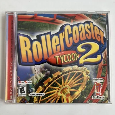 Vintage PC Computer Game ROLLERCOASTER TYCOON 2 II 2002 Six Flags Coasters - Image 1 of 4