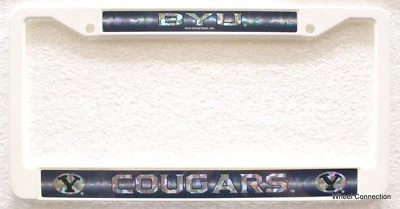 BYU Brigham Young University Cougars License Plate College tag Frame College  - Image 1 of 3