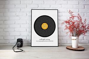 Personalised Song Lyrics Print in a Vinyl Record Label Style - Perfect Gift!