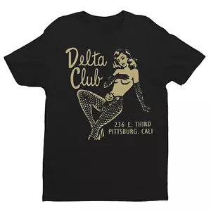 DELTA CLUB Burlesque 1940's Matchbook Art Black Men's T shirt - Picture 1 of 5