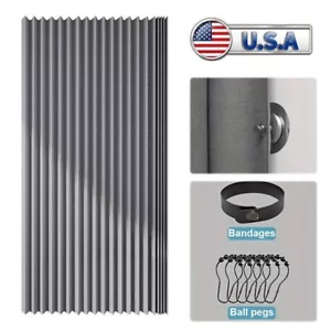 Foldable Magnetic Bath Curtain Modern Bathroom Curtain Privacy Bathroom Divider - Picture 1 of 10