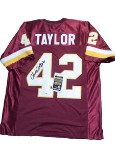 Charley Taylor signed Red Pro Style jersey, JSA. HOF 84 - Picture 1 of 2
