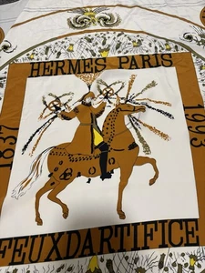 Bufanda cuadrada de seda Hermes Paris cosida a mano 33x35 pulgadas - Imagen 1 de 10