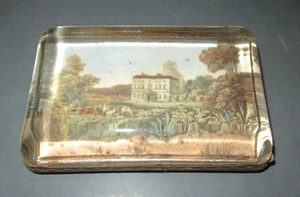 ANTIQUE PAPERWEIGHT ASHTEAD HOUSE SURREY HOWARD 3D DIORAMA ETCHING/JOHN HASSELL - Picture 1 of 6