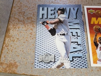 Barry Bonds Albert Belle Doble Impreso Trasero 1996 Fleer Metal Error Oddball Foto 1 de 3