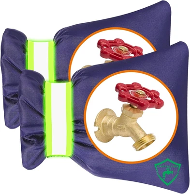 Paquete de 2 fundas para grifos exteriores para invierno, 8,3" H x 6,7" W azul-pack de 2, azul Foto 1 de 4