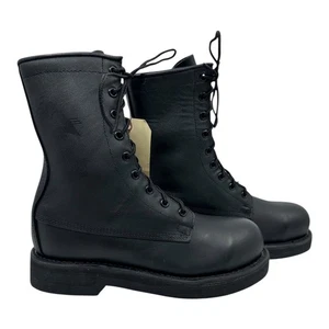 Vintage Addison Militär Herren schwarz Gr. 5 Stiefel 581032 USA neu Punk Grunge Polizei Etikett - Bild 1 von 14