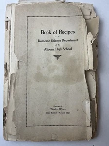 💥1921 Altoona PA Book Of Recipes High School Domestic Science Dept 1 Day Ship👍 - Picture 1 of 11