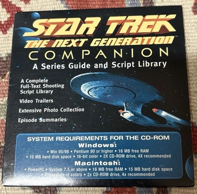 Star Trek The Next Generation Companion CD-ROM Serie A Guía y Biblioteca de Guiones Foto 1 de 2