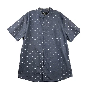 Molokai Surf Co. Button Down Shirt, Men's XL, Shark Print, Short Sleeve - Picture 1 of 5