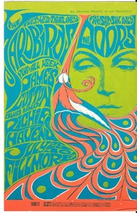 YARDBIRDS The Doors Original Fillmore Era Concert Handbill 1967 SF BG 75 - Picture 1 of 2