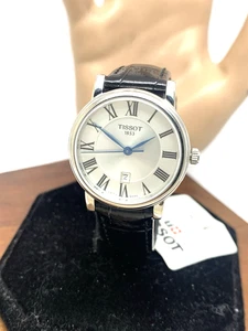 Reloj para mujer Tissot T1222101603300 cuarzo suizo esfera plateada cuero negro 30 mm - Imagen 1 de 13