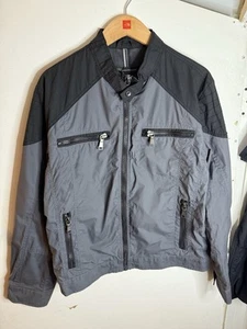 Inc Biker Jacket International Concepts Men’s Medium Black Grey Zippers Y2k - Picture 1 of 6