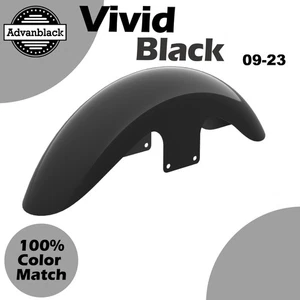 Vivid Black Holeshot Performance 21'' Short Front Fender Fits Harley 09-23 - Picture 1 of 7
