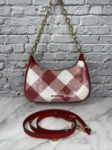 Michael Kors Cora Medium Zip Pouchette Chain Crossbody Shoulder Bag, Red. READ - Picture 1 of 13