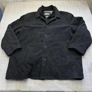Apt 9 Jacket Mens 2XL Black Wool Blend Button Up Coat Inner Vest Lined - Picture 1 of 13