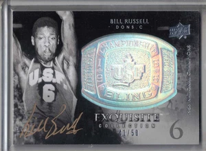 2011-12 UD Exquisite Collection basketball Bill Russell auto /50 card CELTICS - Foto 1 di 2