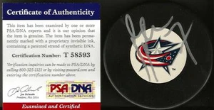 Jack Johnson COLUMBUS BLUE JACKETS Signed Auto Puck PSA/DNA COA #1 - Picture 1 of 1