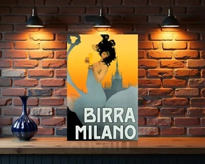 Letrero vintage de metal pesado Birra Milano - 24"x16" (60x40 cm) - Imagen 1 de 5