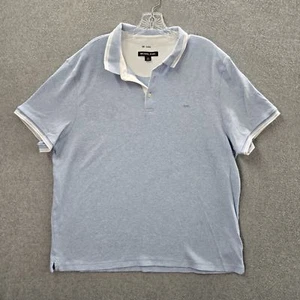 Michael Kors Men Polo 2XL Light Blue MK Embroidery Logo Contrast Trim SS - Picture 1 of 9