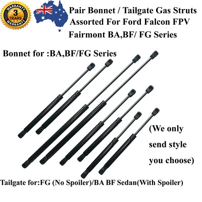 Pair L+R Bonnet Tailgate Gas Struts for Ford Falcon Fairmont FPV BA,BF FG Series - image 1 of 4