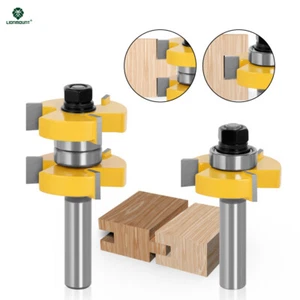 Joint Router Bits Set Tongue and Groove 1/2 12mm 8mm Shank Cutter 1/2x1/2 3Wing - Picture 1 of 10