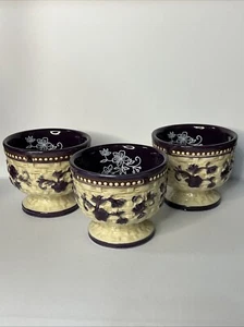 Set of 3 Temptations Floral Lace Basket Weave Dessert Bowls Cups No Handles - Picture 1 of 2