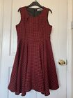 Piękna Vintage Czerwona Sukienka Rozmiar 10 Petite