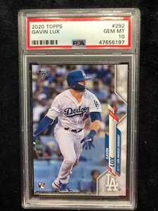 Tarjeta de novato Topps Gavin Lux RC 2020 PSA 10 gemas como nueva serie 1 Dodgers #292 - Imagen 1 de 2