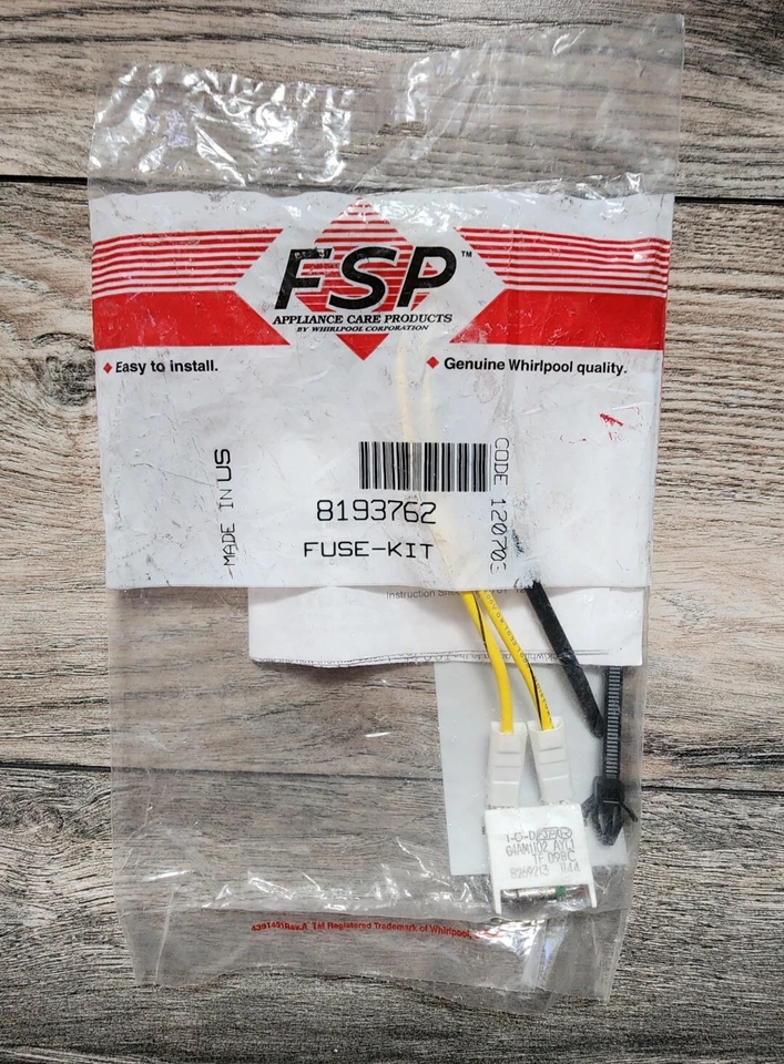 8193762 Whirlpool Kenmore Dishwasher Thermal Fuse Kit for Door Switch OEM NEW - Image 1 of 2