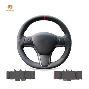 MEWANT DIY PU Leather Steering Wheel Cover for Tesla Model 3 2017-2023 / Model Y - Picture 1 of 10