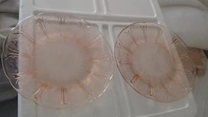 Vintage Jeannette Cherry Blossom Pink Depression Dinner Plate 9" Round Set of 2 - Picture 1 of 1