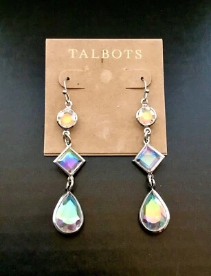 Pendientes colgantes Talbots tono plata con cristales cortados Foto 1 de 3