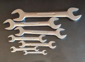 Set of 7 vintage Britool A/F 6J series open-end spanners 1-1/8" to 5/16" - Picture 1 of 18