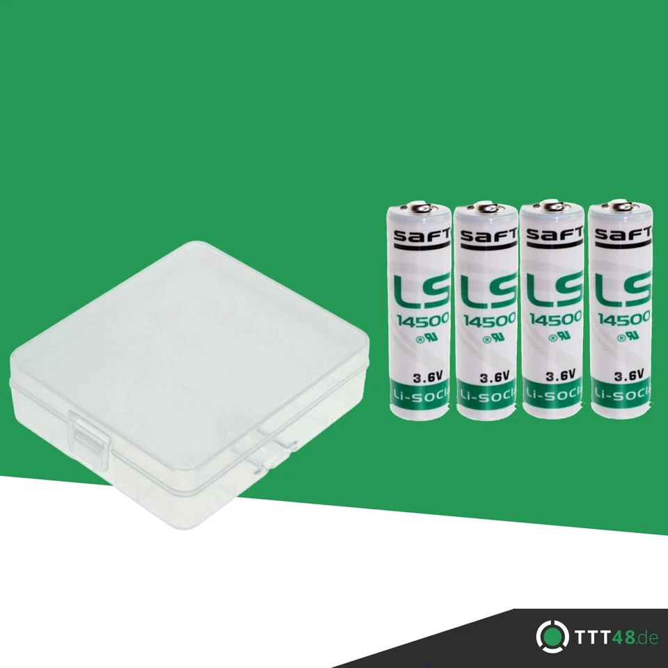 4 x Saft Lithium Batterie AA Mignon LS 14500 3,6V 2600mAh 2,6Ah + Box - Bild 1 von 2