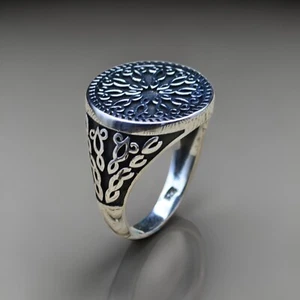 Men's Ring Without Stone 925 Sterling Silver Turkish Jewelry Size 7-15 - Picture 1 of 6