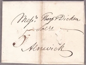 1826 ENTIRE TO ALNWICK WITH BCC NR430 (9 TO LEFT OF P) MORPETH/292 MILEAGE MARK - Picture 1 of 2