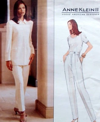 1599 Vogue Designer Anne Klein Misses Jacket Pants Pattern sz 8-12  UNCUT - Image 1 of 3