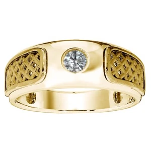 0,15 Karat Labor gewachsen - CVD Diamant Fancy Solitär Verlobungsring Herren 14K Gold - Bild 1 von 4